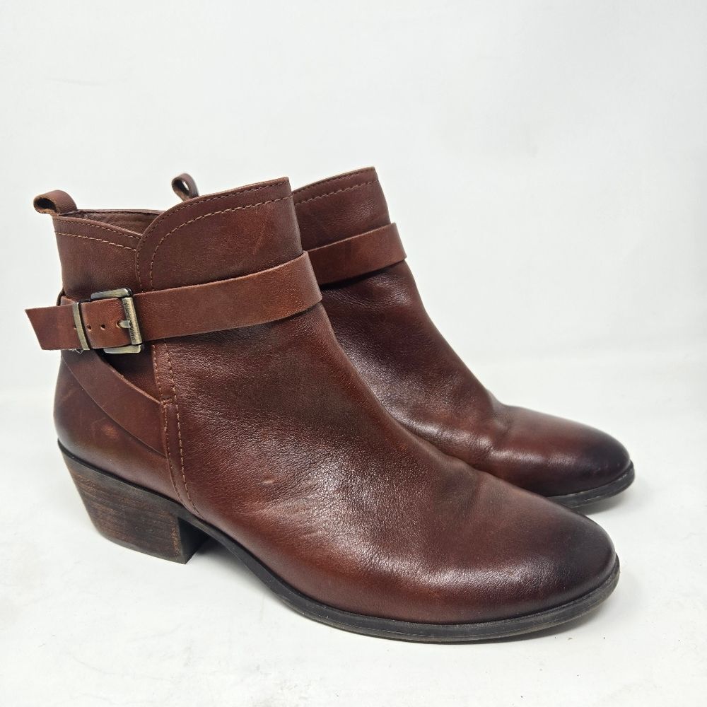 VINCE CAMUTO Booties Women's 10 M‎ VP-Peamer Brown Leather Ankle Boots Shoes
